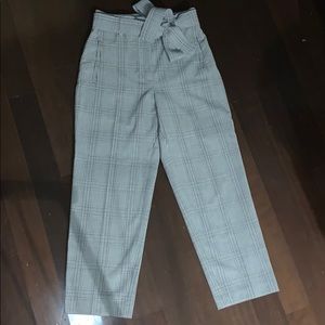 Aritzia Wilfred high waist plaid tie pant- size 4
